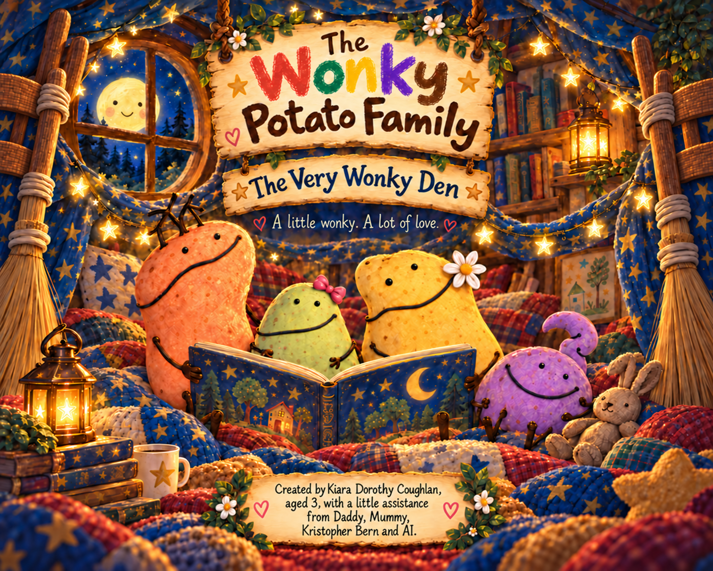 The Very Wonky Den illustrated book cover.